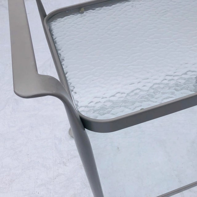Glass Woodard Contemporary Tea Cart or Bar Cart Outdoor Poolside. For Sale - Image 7 of 12