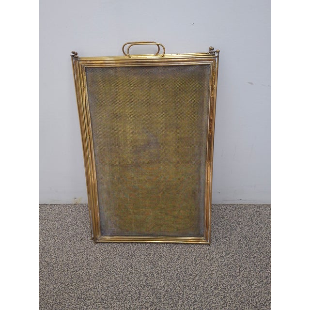 Metal Art Deco Brass and Gilt Wire Mesh Four-Fold Fire Screen, Circa 1930s For Sale - Image 7 of 8