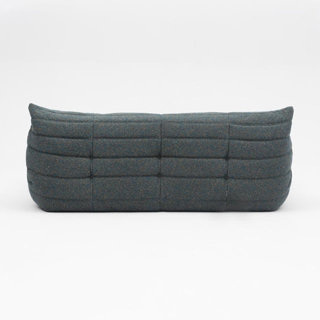 Togo Three-Seater Sofa in Green Bouclet by Michel Ducaroy for Ligne Roset For Sale - Image 11 of 16