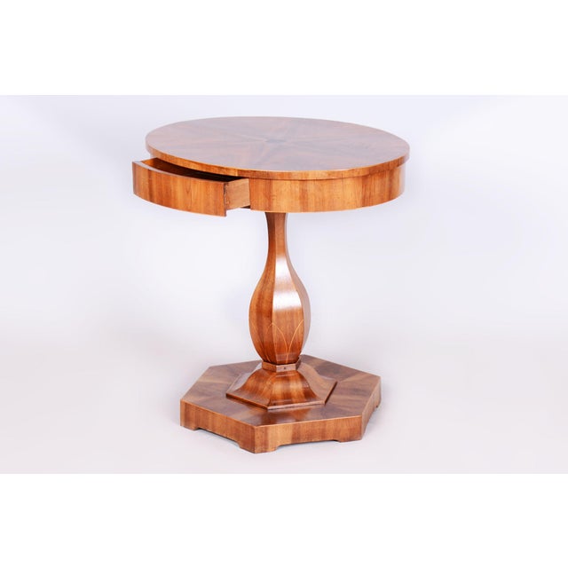 Small Biedermeier Table in Walnut & Spruce by J. Danhauser, Austria, 1820s For Sale - Image 10 of 10