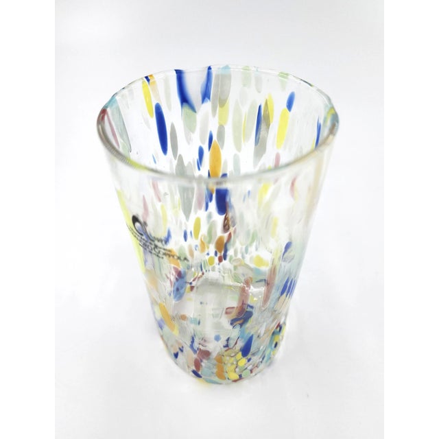 Blue Set of 6 Murano Confetti Glasses by Alessandro Coppola for Vetreria Arte Di Murano Italy For Sale - Image 8 of 9