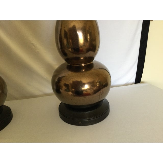 Copper Vintage Christopher Spitzmiller Style Gourd Lamps, Set of Two For Sale - Image 8 of 18