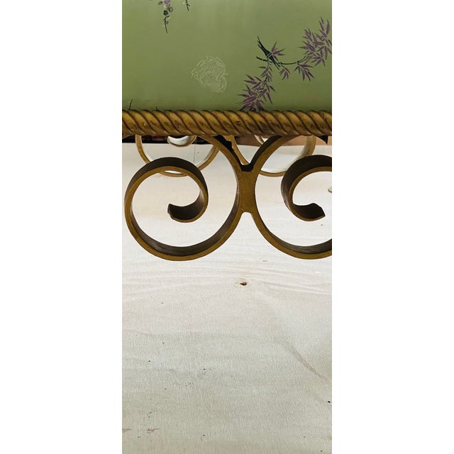 1940s Gorgeous Antique Louis XVI Style Ottoman Silk Tufted Scrolled Feet For Sale - Image 11 of 12