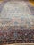 Ivory Vintage Oversized Persian Kerman Lavar Rug, Hand-Knotted Wool, Floral Pattern, Ivory & Blue, 11’ X 18’ For Sale - Image 8 of 16