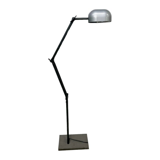 1980s Artemide Adone Vintage Metal Adjustable Floor Lamp Stone Base Italy For Sale