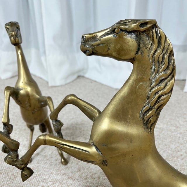 Hollywood Regency Style Coffee Table with Patinated Brass Horses and Glass Top, 1970 For Sale - Image 17 of 18