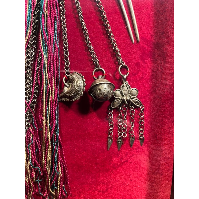 Vintage Yao Ethnic Woman’s Hair Pins Ornament Hoa Binh Area, North Vietnam For Sale - Image 4 of 9