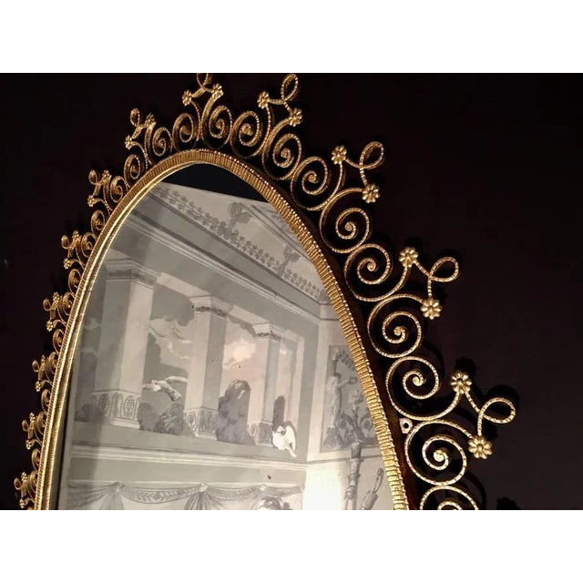 Italian Gilt-Metal Console Table and Mirror by Pier Luigi Colli, 1955 For Sale - Image 3 of 10