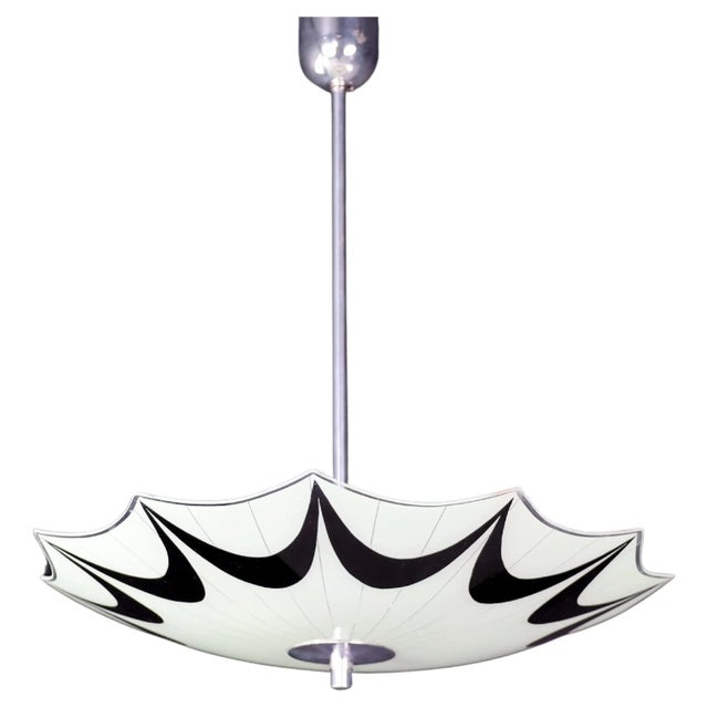 Mid-Century Glass Hanging Pendant Lamp, 1958 For Sale - Image 13 of 13