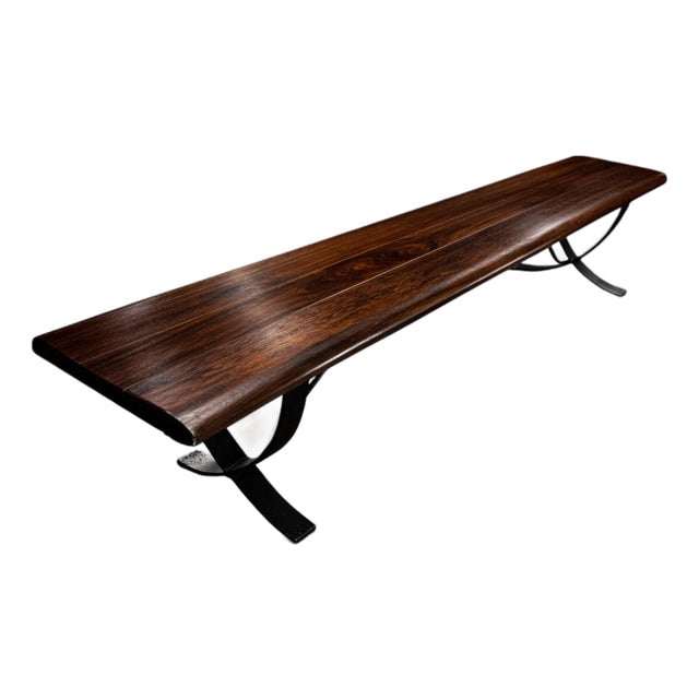 Brazilian Modern Bench by Liceu De Artes E Ofícios, Rosewood & Iron, 1960s For Sale