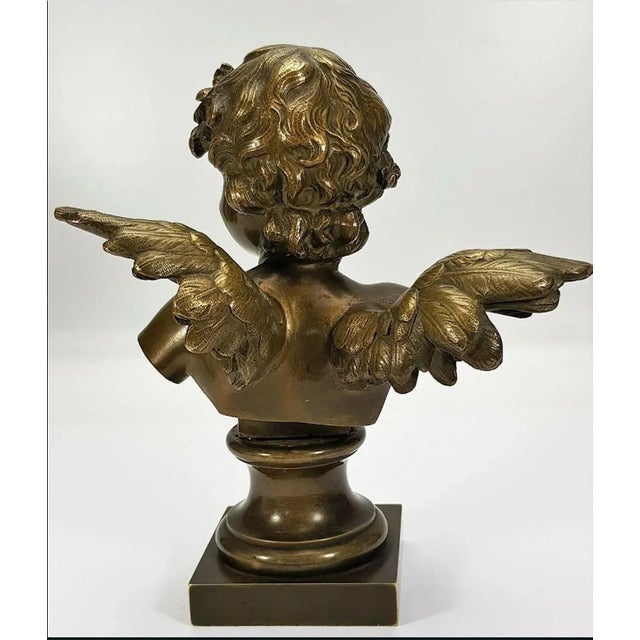 Antique French Bronze Angel Putto by Auguste Moreau For Sale - Image 5 of 8
