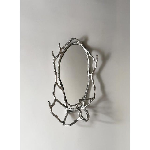 Metal Route Mirror 01.01 in Cast Aluminium and Mirror Glass by Sofia Karnukaeva For Sale - Image 7 of 9