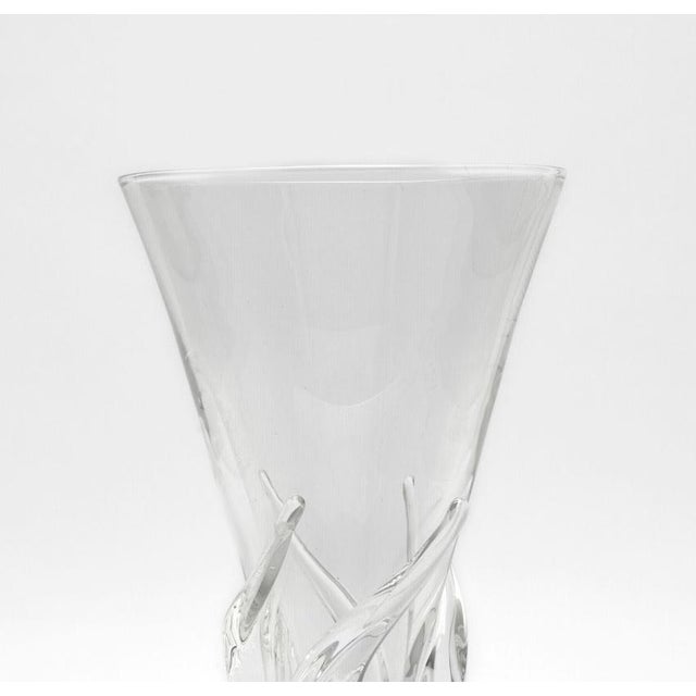 Steuben Glass Mid 20th Century Tableware Steuben Blown Glass Vase With Spiral Ribs For Sale - Image 4 of 8