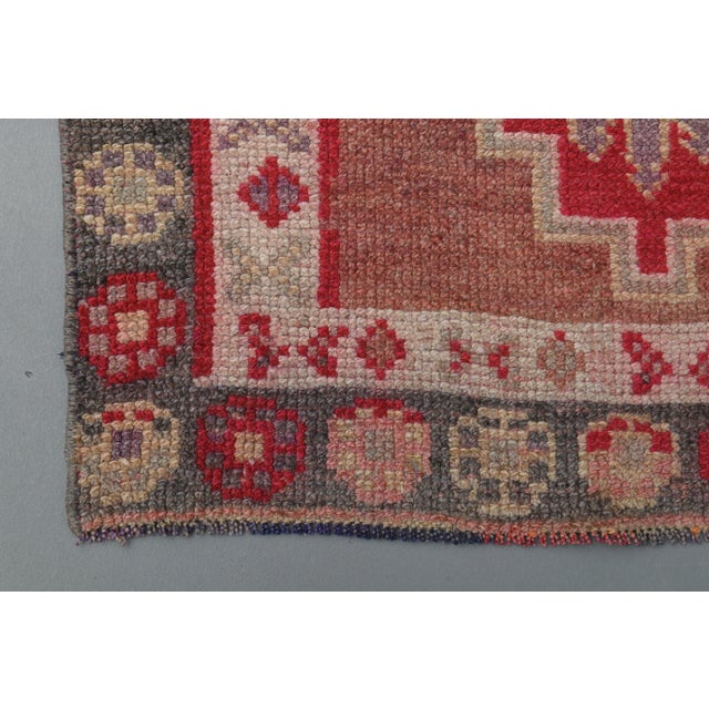 1970s Vintage Turkish Oushak Handmade Wool Cotton Pink Runner Rug For Sale - Image 11 of 11