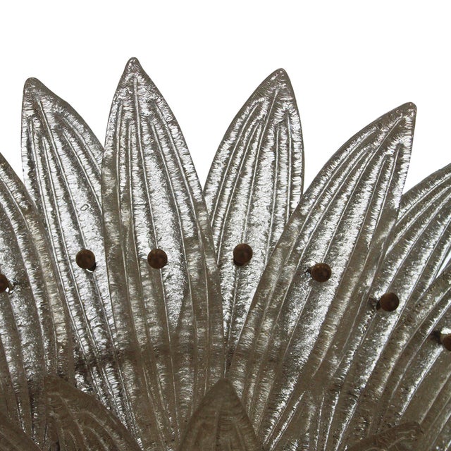 Gold Mid-Century Modern Italian Suspension Lamp in Transparent Murano Glass and Brass For Sale - Image 8 of 13