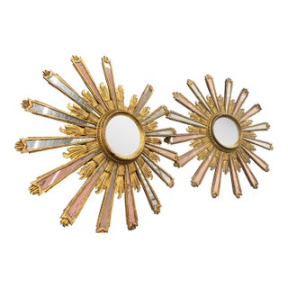 Set of 4, Sunburst Mirrors 28 to 36 Inches For Sale