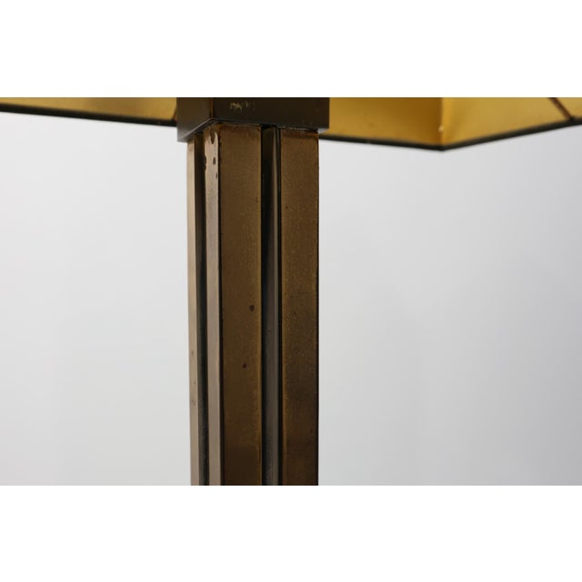 Brass Table Lamp with Black Rectangular Shade from Deknudt, Belgium, 1970s For Sale - Image 10 of 12