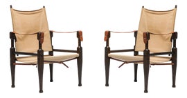 Vintage Used Safari Accent Chairs Chairish