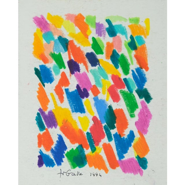 Françoise GALLE (1940) Poetic Pixel Colored pastel Signed in felt-tip pen by the artist On heavy paper laid down on black...