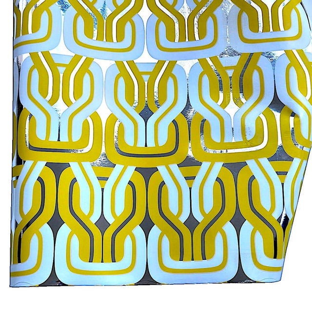 Paper Vintage Schumacher Metallic Geometric Wallpaper - 1 Triple Roll, 101 Square Feet For Sale - Image 7 of 12