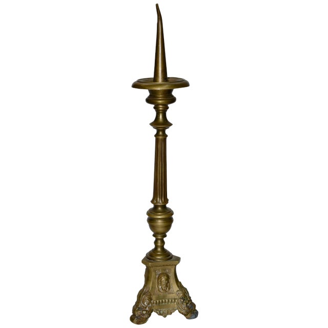Late 19th Century Italian Brass Altar Oil Burner For Sale