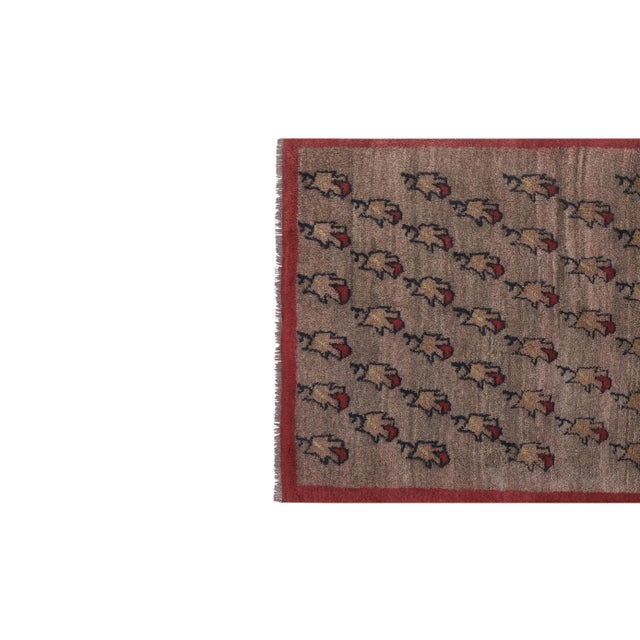 Mid-Century Modern 1960s Vintage Organic Wool Turkish Tulu Rug 3'7'' X 6'11'' For Sale - Image 3 of 13