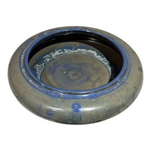 1970s Zanesville Stoneware Art Pottery Small Blue Bowl Ohio
