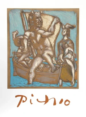 1980s "Femme et Minotaure" Lithograph After Pablo Picasso