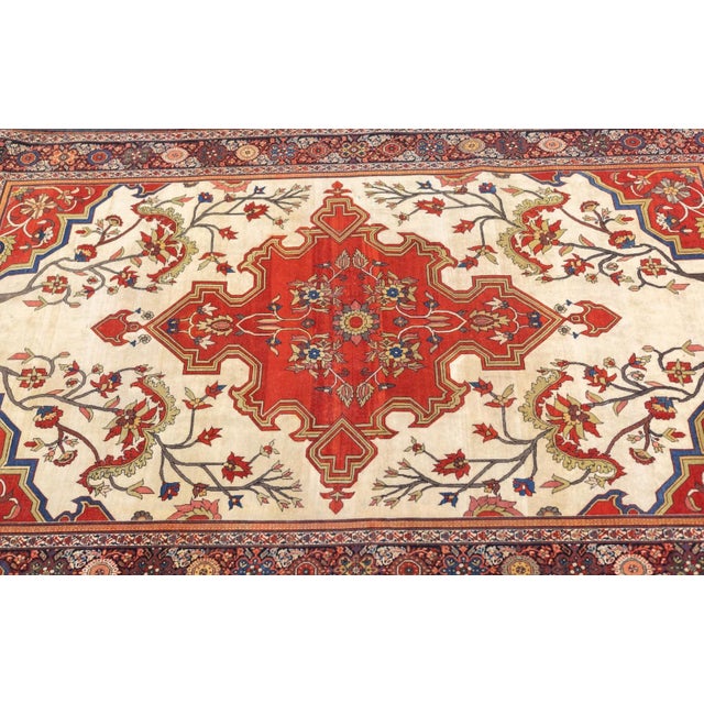 Late 19th Century Antique Persian Farahan Sarouk Rug 4'2" X 6’3" For Sale - Image 5 of 10