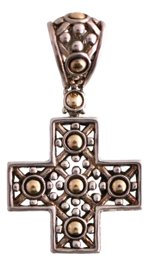 Late 20th Century John Hardy Two Tone Cross Pendant