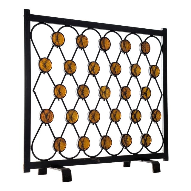 Mid-Century Wrought Iron Fire Pitcher with Orange Acrylic, 1960s For Sale