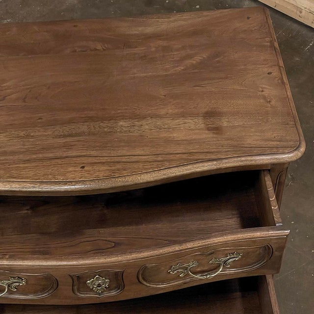 Wood Antique Country French Regence Walnut Commode For Sale - Image 7 of 18