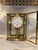 Antique French Art Deco Crystal Regulator Mantel Clock With Curved Glass For Sale - Image 10 of 12