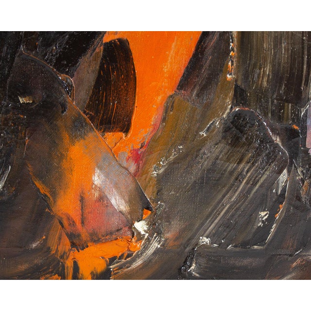 1960s Oil on Canvas Abstract Painting by Reiko Sakagami Baum For Sale In Indianapolis - Image 6 of 7