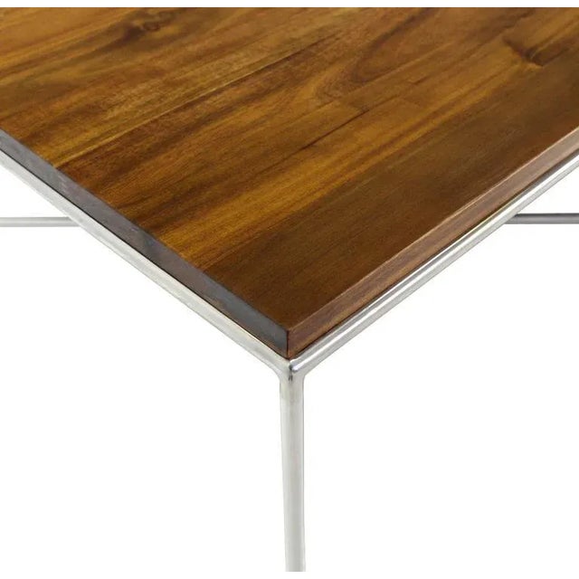 Mid-Century Modern Double X-Base Solid Top Chrome Base Coffee Table For Sale - Image 6 of 9