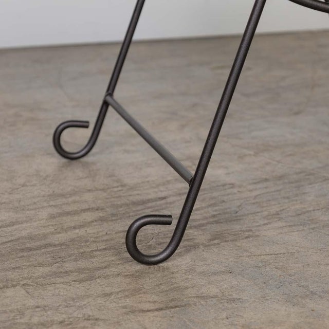 Panoplie Iron Loop Stool, Brown Mohair For Sale - Image 11 of 12