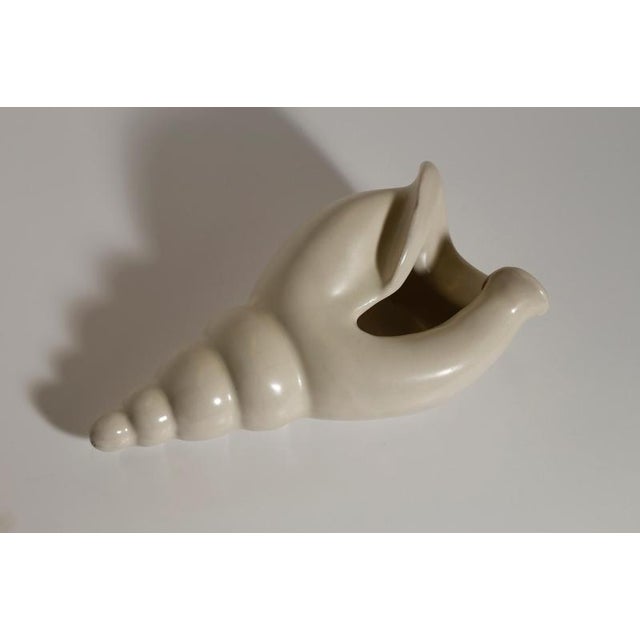 Sculptural Shell Vase in Stoneware by C.H. Brannam, 1965 For Sale - Image 4 of 12