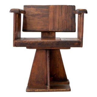Primitive Fish Fighting Chair Constructivist Planks Early 20th Century For Sale