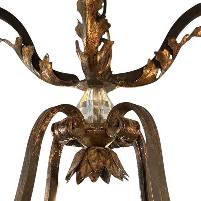 Dennis & Leen Biarritz Gilt Iron Chandelier For Sale - Image 6 of 8