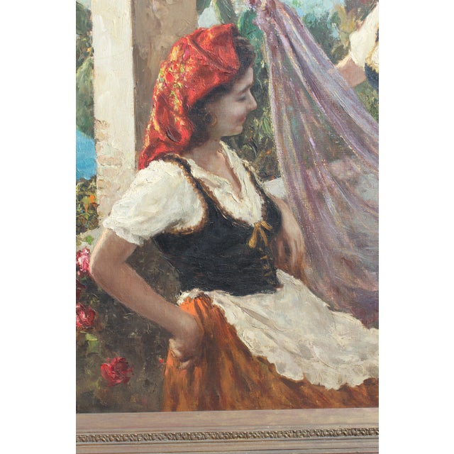 Monumental 6 Foot Wide Italian 19th Century Painting by Luigi Amato For Sale - Image 4 of 8