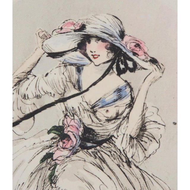 Louis Icart, Jeune femme au chapeau, Etching For Sale - Image 6 of 8