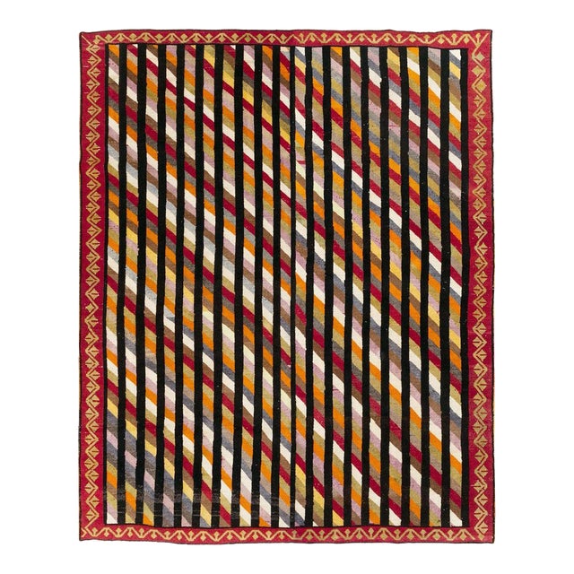 Galerie Shabab Collection Mid-20th Century Handmade Turkish Art Deco Style Small Room Size Carpet For Sale