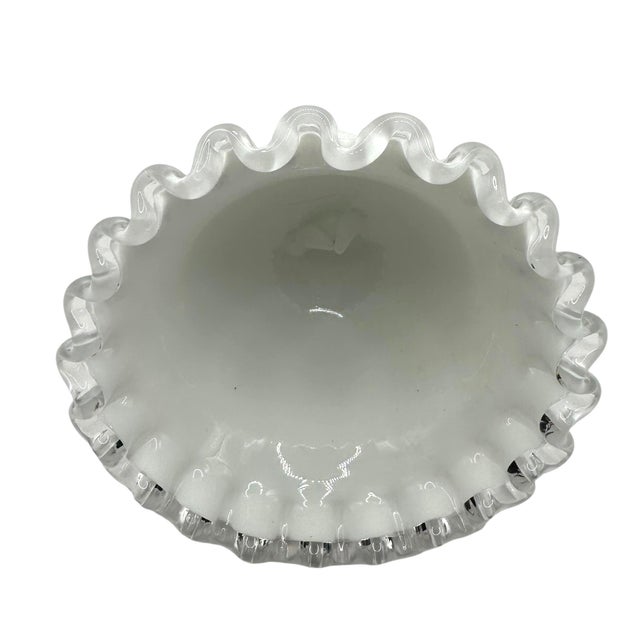 Vintage Fenton Silver Crest Spanish Lace Milk Glass Bell For Sale In Birmingham - Image 6 of 12