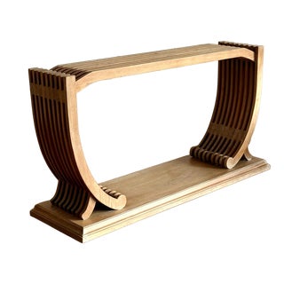Cerused Ash Fluted Console Table For Sale