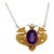 Antique 14k Carter Gough Griffin Amethyst Pearl Pendant on Chain For Sale