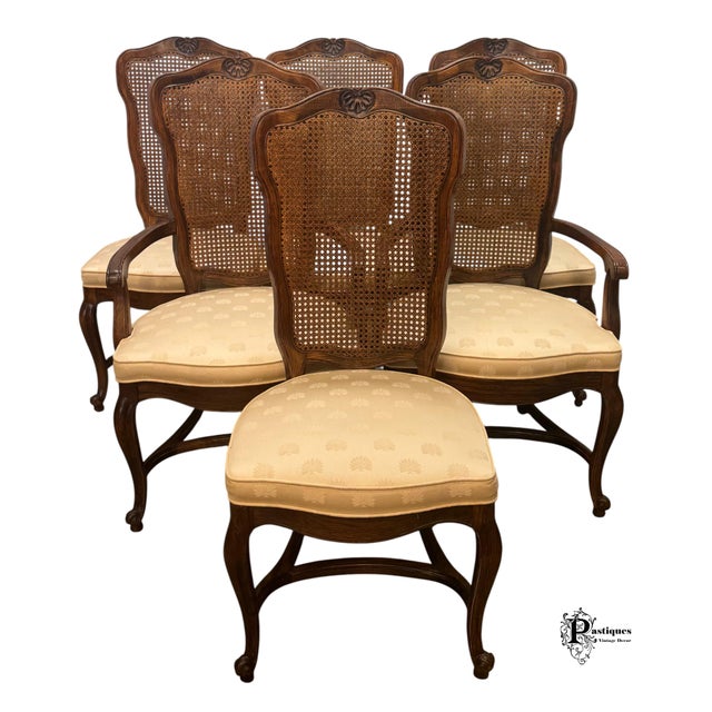 Vintage Century French Country Style Oak & Cane Dining Chairs - Set of 6 For Sale - Image 12 of 12
