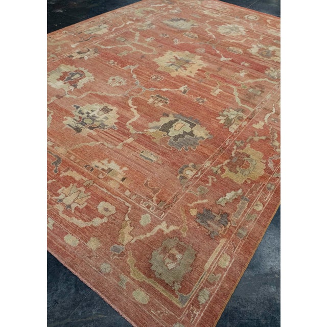 Turkish Turkish Oushak Old Wool Rug 9'4" x 13'1" #18016 For Sale - Image 3 of 8