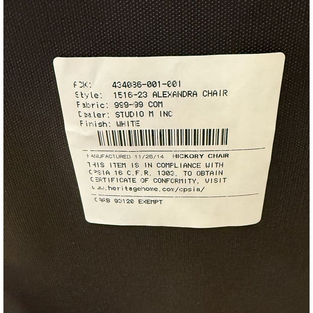 Hickory Chair Alexandra Chair by Suzanne Kasler For Sale - Image 10 of 10