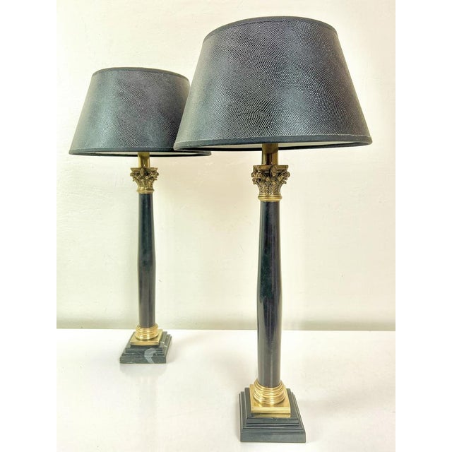Metal Empire Table Lamps with Faces Capitals from Kullmann, 1970s, Set of 2 For Sale - Image 7 of 14