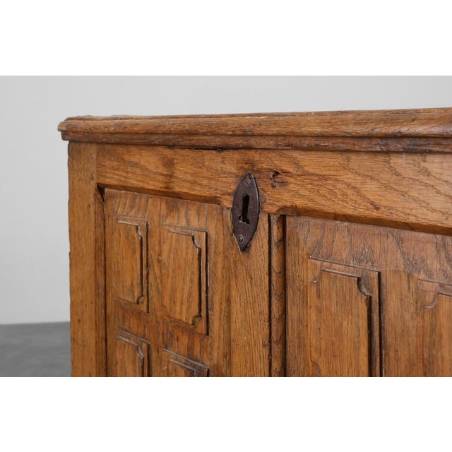 Rustic Oak Paneled Trunk or Chest, France, 18th Century For Sale - Image 5 of 16